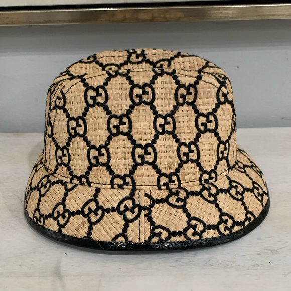 🔴SOLD- NWT Gucci Rafia Bucket Hat - Picture 3 of 11